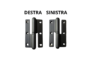 Cerniera a Libro Bordo Quadro mm.100x65 Nero Opaco Ral 9005 DX o SX  Bonel